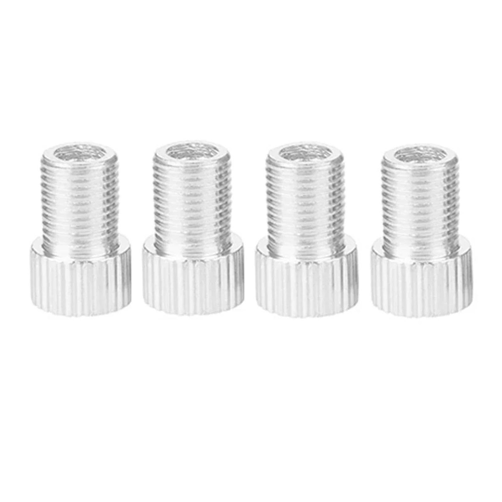 Dymkie Silver 4Pcs Adapter Convert Presta To Schrader To Us Inflate Tire Using Standard Pump Or Air Compressor(Silver 4Pcs)