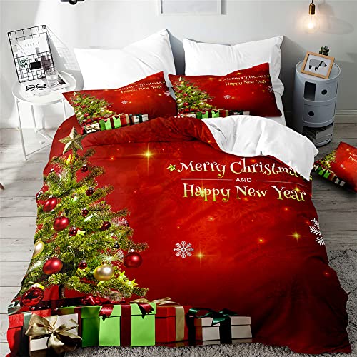 Weihnachtsbettwäsche Microfaser 16 Surwin Weihnachtsbettwäsche-Set 3 Teilig, Microfaser Bettwäsche Set...