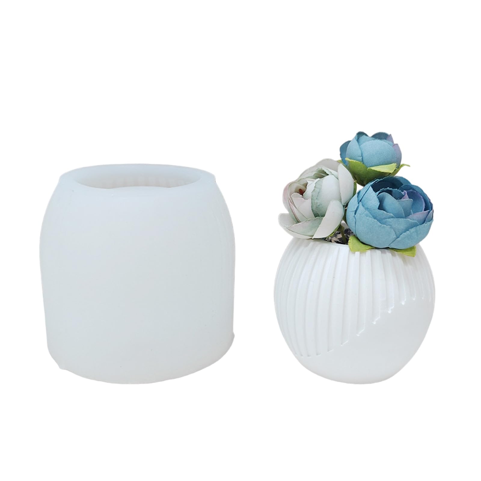 Buxuaaaa Silicone Vase Molds Silicone Tealight Holder Molds Striped Candlestick for Tealight Holder Decoration Home Decorations