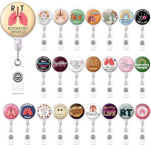 51KFwjTeNIL. SL500 24 Pcs Respiratory Therapist Retractable Funny Nurse Badge Reels with Metal Clip Funny Lungs Therapy Rt Nursing Doctor Teacher Student Office Medical Social Work Hospital Nurse Gifts