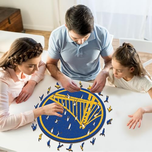 Iconic Puzzles - Golden State Warriors, Logo, Wooden Puzzle officially licensed NBA, 100% sustainable, size S, 150 Pcs - Image 2