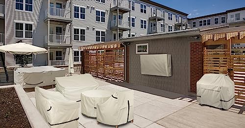 Porch Shield Patio Table Cover - Waterproof Outdoor Dining Table and Chairs Furniture Set Cover Square - 84 x 84 inch, Beige by Porch Shield - Image 6