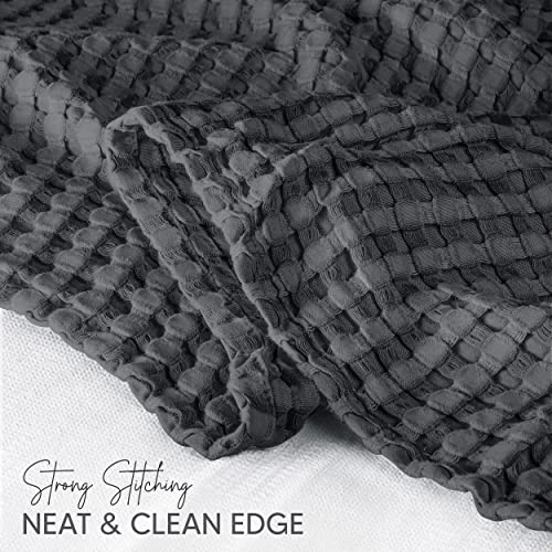 Image of Utopia Bedding 100% Cotton Waffle Weave Blanket King Size for Bed - Lightweight, Breathable Summer Blankets Soft and Cozy, Gifts for Women Home Room Decor (Charcoal, 90x108 Inch)