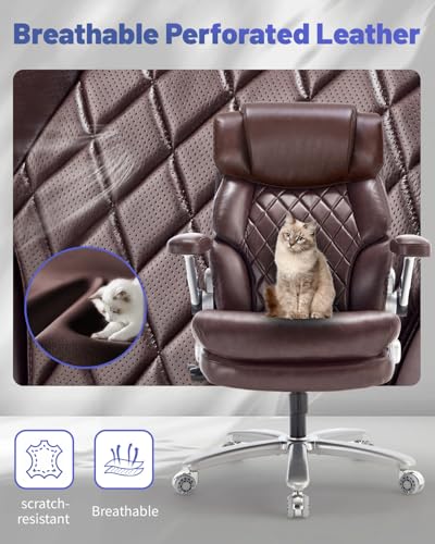 800LBS Big and Tall Office Chair for Heavy People, Heavy Duty Executive Chair with High Back, Extra Wide Seat and Adjustable Lumbar, Large Computer Desk Chair with 5D Flip Arms for Home Office - Image 8