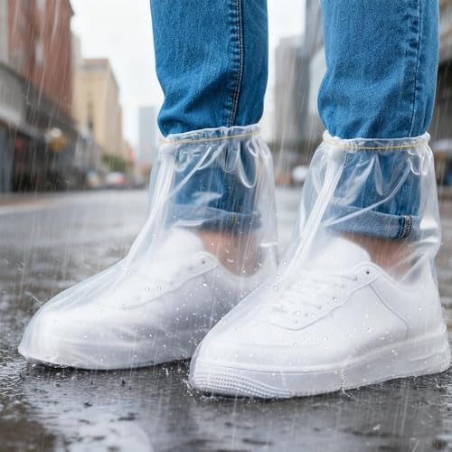Image of 20Pcs(10 pairs) Shoe covers - Rain shoe covers-Waterproof shoe covers-Shoe covers for rain, Unisex Shoe ponchos-Shoe covers disposable-Shoe rain covers -Rain shoes-Disney essentials-Clear- L