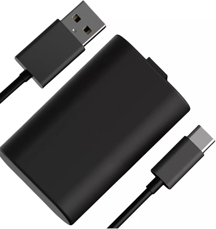 Xbox Series X|S Uyumlu Şarjlı Pil Paketi, USB-C Kablolu, Siyah