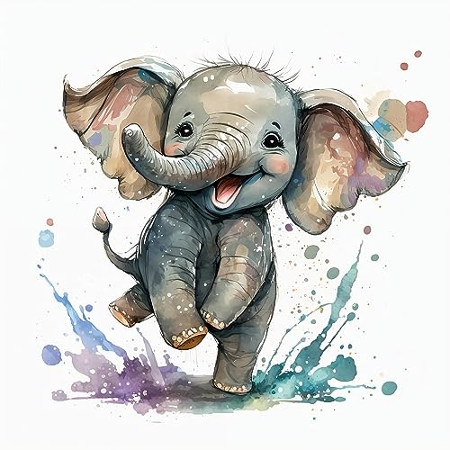 Image of Moohue Stamped Cross Stitch Kits for Adults Beginners Animal Elephant Counted Cross Stitch Kits for Adults Advanced 14 Count (Animal 12)