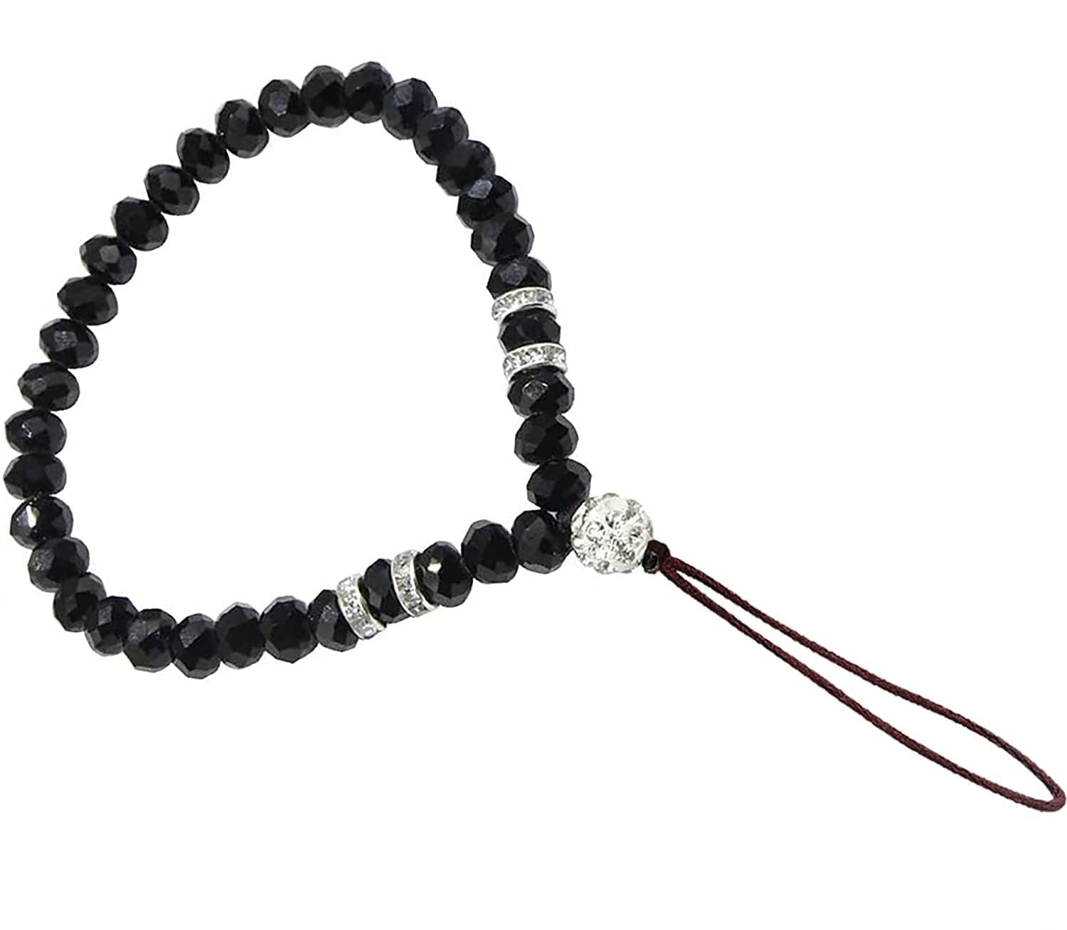 MANBHAR GEMS - Beaded Mobile Phone Lanyard Short Hand Wrist Lanyard Strap Crystal Beads Cell Phone Chain for Girl Women Men Cell Phone (Classic Color)-image-3