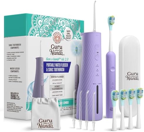 GuruNanda Lion & Lamb Kit 2.0, cepillo de dientes eléctrico con c...