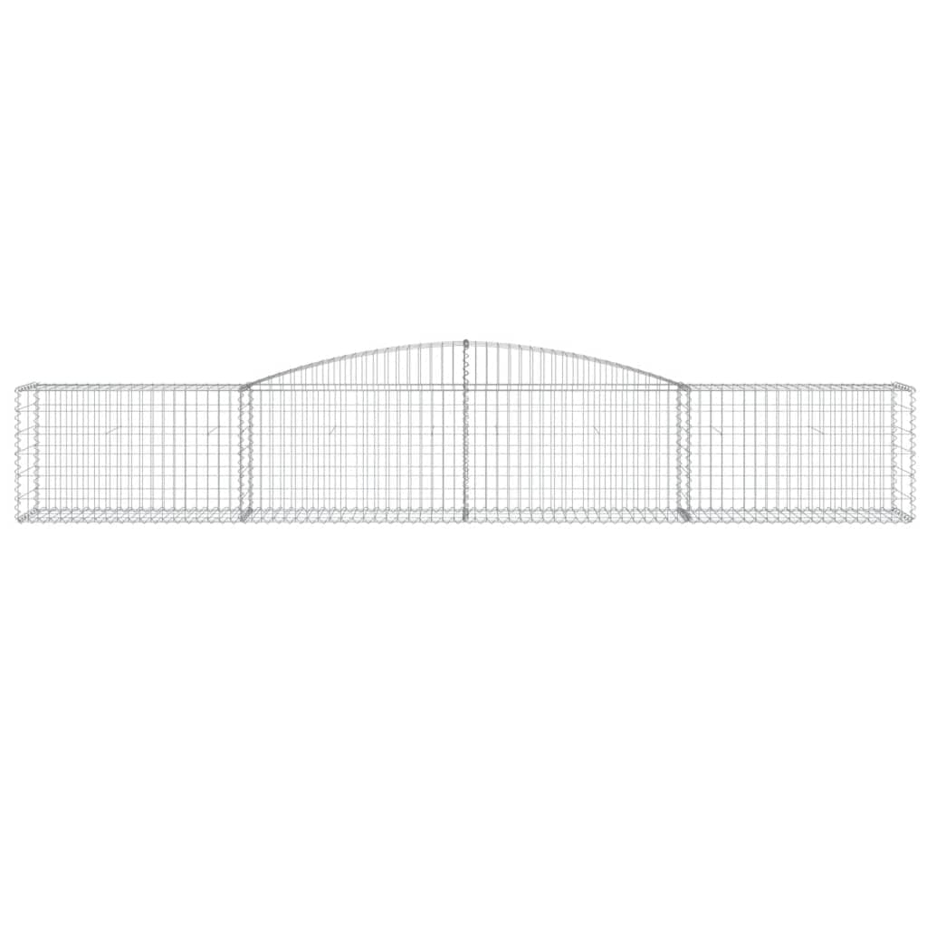 Gabionenkorb 9er Set Gabionenwand Bogen 400x50x60/80 cm Silber