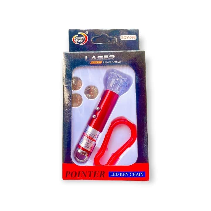 DESCTIDY 3 in 1 Multifunctional Torch+Laser Light for Kids with Attached Key Chain (Pack of 1) Colour May Vary (Small)-image-10
