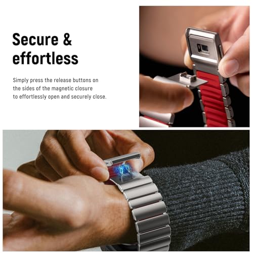 KADES Grade 2 Titanium Silicone Magnetic Band for Apple Watch Ultra (Various) - image 5