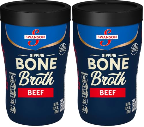 Image of Swanson Sipping Beef Bone Broth, 10.75 oz Microwavable Cup (Pack of 2)