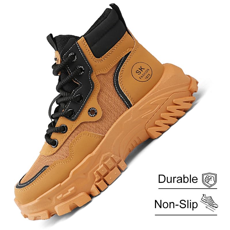 Men's High Top Fashion Sneakers Casual Athletic Walking Shoes Chunky Sneakers Breathable Non-Slip Hiking Boots for Men2