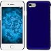 Produktbild PhoneNatic Case kompatibel mit Apple iPhone 8 - Hülle blau gummiert Hard-case + 2 Schutzfolien
