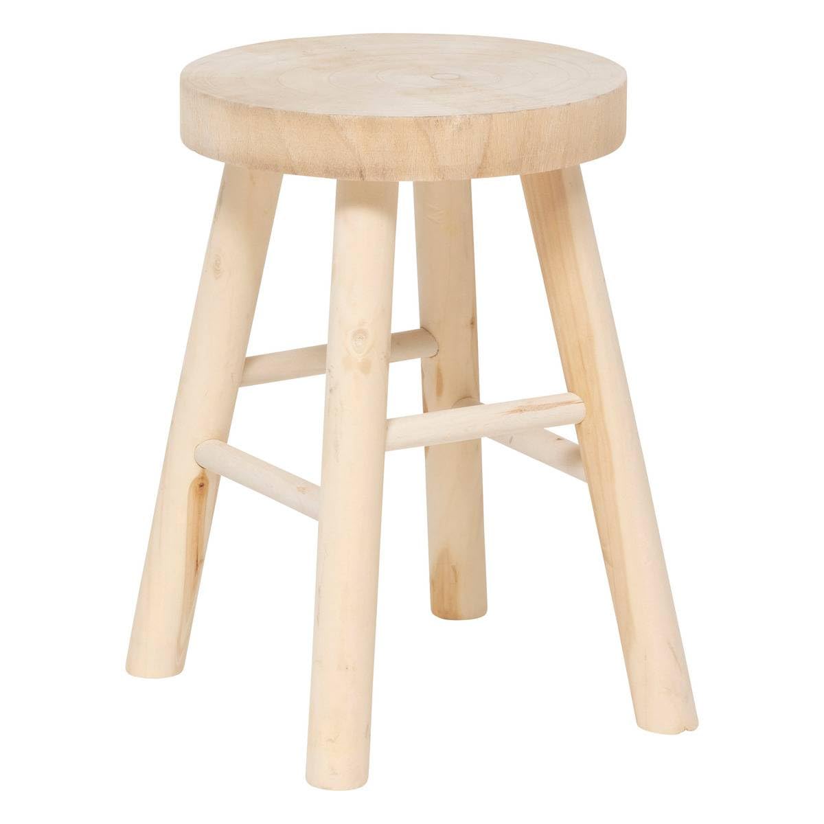 ATMOSPHERA CREATEUR D'INTERIEUR - Sgabello nyar in Paulownia Beige d28x41cm