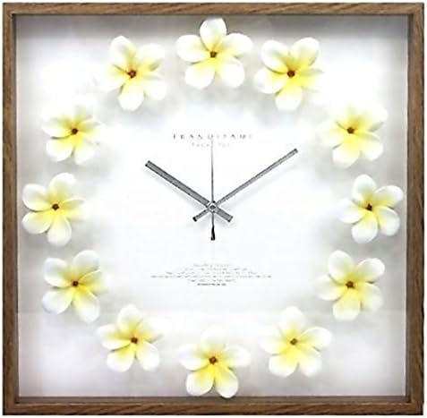 Amazon Co Jp ハワイアン雑貨 インテリア ハワイ雑貨 ハワイアン クロック プルメリア時計 ホワイト イエロー Cpc 掛け時計 ホーム キッチン