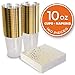 80 Pack Gold Rimmed Plastic Cups - 10 oz Gold Plastic Cups - 80 Pack Cocktail Napkins - Party Napkins for Wedding Receptions and Baby Showers - Thanksgiving Cups