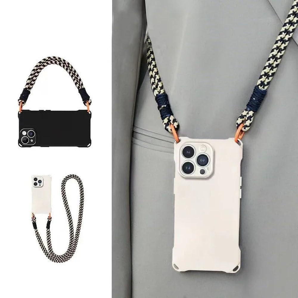 Naszyjnik Crossbody Sznurek Smycz Etui na Telefon iPhone 15 14 13 12 11 Pro Max 15 Plus XR X XS Miękka Okładka, Fioletowa, Do iPhone'a 12 Pro