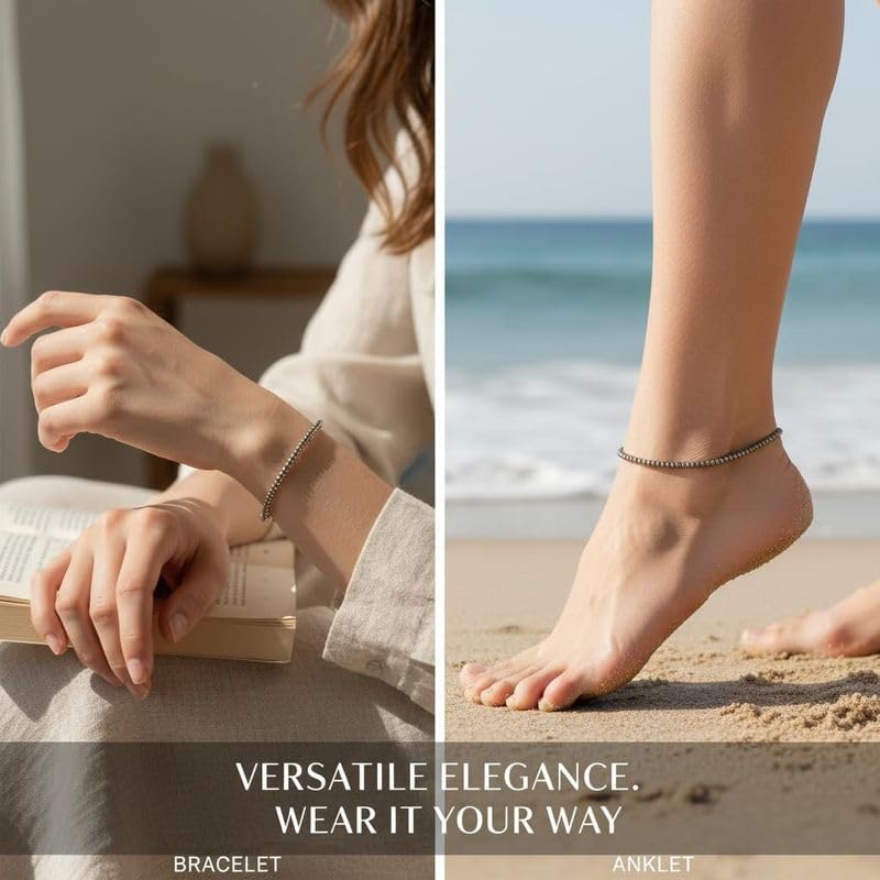 Image of Arihant Gems & Jewels Original Raw Pyrite Anklet for Men & Women | Money Magnet for Wealth, Success & Prosperity | Adjustable Crystal Healing Anklet for Good Luck, Positive Energy & Financial Growth.