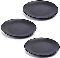 Vista 1 de Melamine Ware Dinner Plates Dishes Platter Dinnerware Lightweight Black 8 Inch Pack of 3
