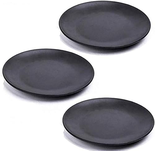 Platos de melamina Ware Platos Vajilla Ligero Negro 8 pulgadas Paquete de 3