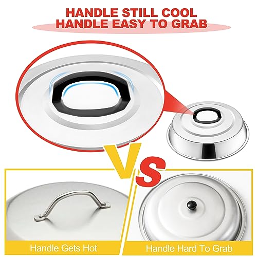 Round-Basting-Cover-2-Pieces-122-Inch-Metal-Steamer-Dome-Grill-Accessories-for-Blackstone-Cheese-Melting-Dome-for-Griddle-Cooking-Steaming-Good-for-Outdoor-Indoor