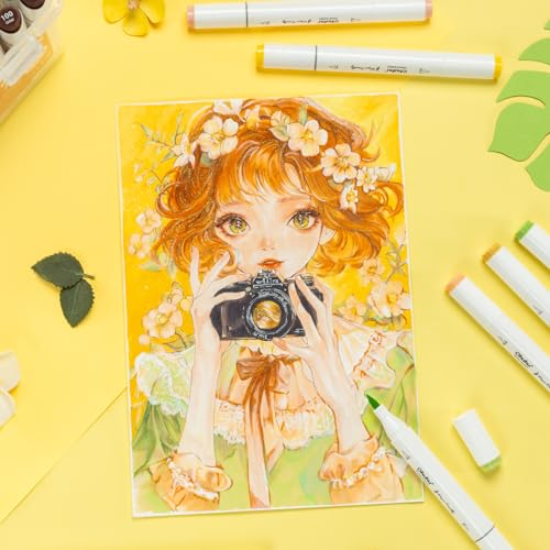 Image of Ohuhu Markers Paper-friendly No Peeling Water-based Coloring Marker 60 Colors Dual Brush Fine Tips Markers for Adult Coloring Books No Bleeding Art Markers for Kids Adults Beginner Calligraphy