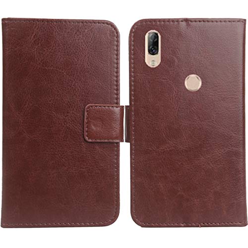 Gukas Flip PU Billetera Design para Lenovo K5 Pro 5.99' Funda De Carcasa Cartera De Cuero Case Cover Piel (Brown)