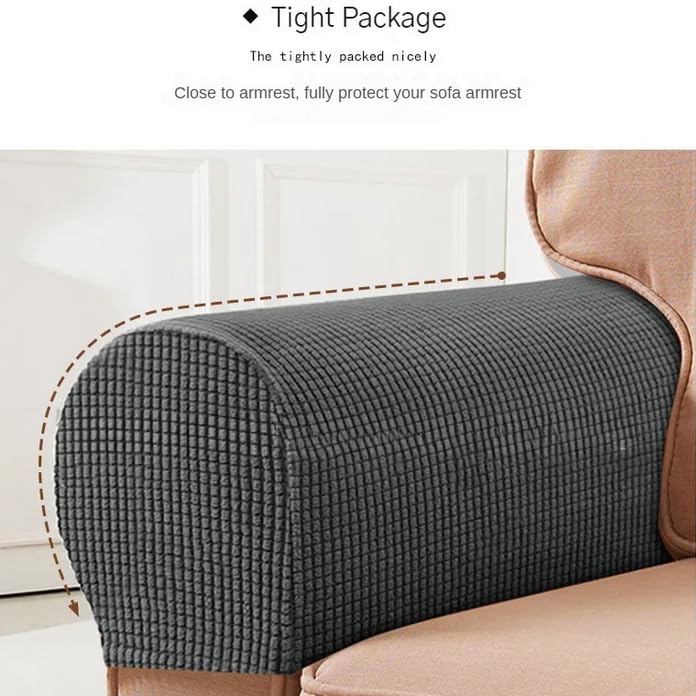 SXNING Stretch Armrest Covers Spandex Arm Covers for Chairs Couch Sofa Armchair Slipcovers for Recliner Sofa 2pcs (Light Grey)