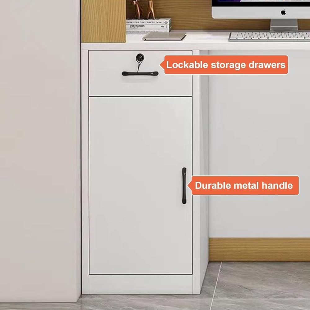 Tavolo da banco per reception, moderno bancone anteriore con cassetto e ripiani, struttura in MDF per ufficio, salone di bellezza e hall