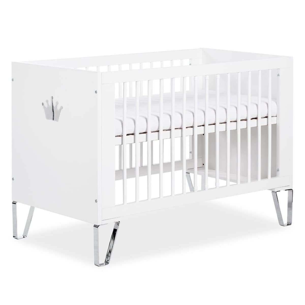 Mon Mobilier Design Blanka Chambre bébé lit évolutif et Commode avec Plan à Langer 120X60 Blanc