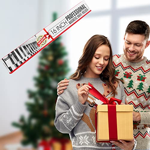 Sumpri Magnetic Knife Holder For Wall (16Inch -Stainless Steel) Magnet Knife Strip -Strong Powerful Knife Rack Storage Display Organizer-Securely Hang Your Knives On A Multipurpose Kitchen Bar (Black) #TOP6