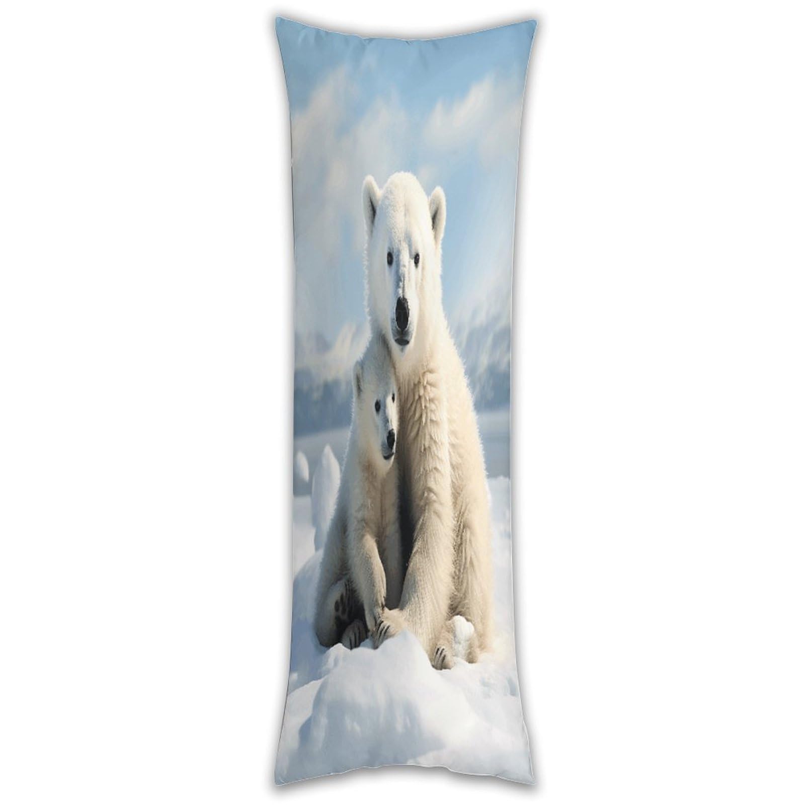 Cute Polar Bear Pillow Cases Breathable Vertical Long Pillowcase Body Pillowcase with Hidden Zipper Closure Soft and Cozy Pillow Cover 20x54 Inches for Bedroom Couch