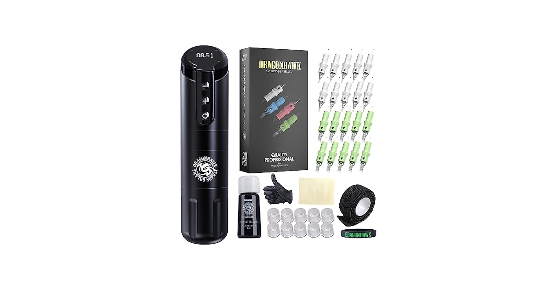 Amazon.com: Dragonhawk Tattoo Gun Kit Wireless Beginner