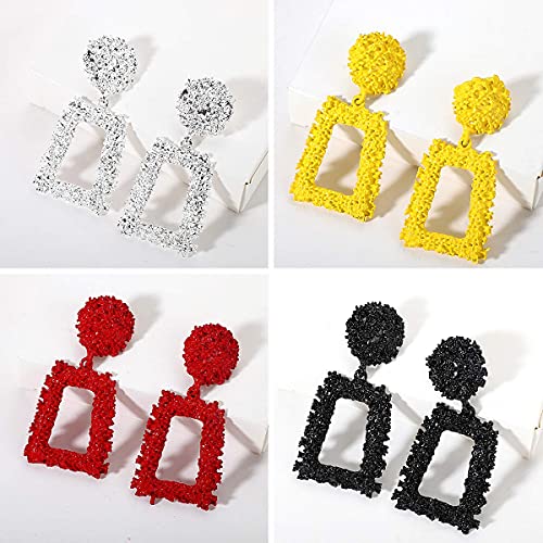 16 Pairs Gold Rectangle Geometric Dangle Earrings Fashion Acrylic Statement Drop Earrings for Women Girls Gift FIFATA COLLECTION - Image 5