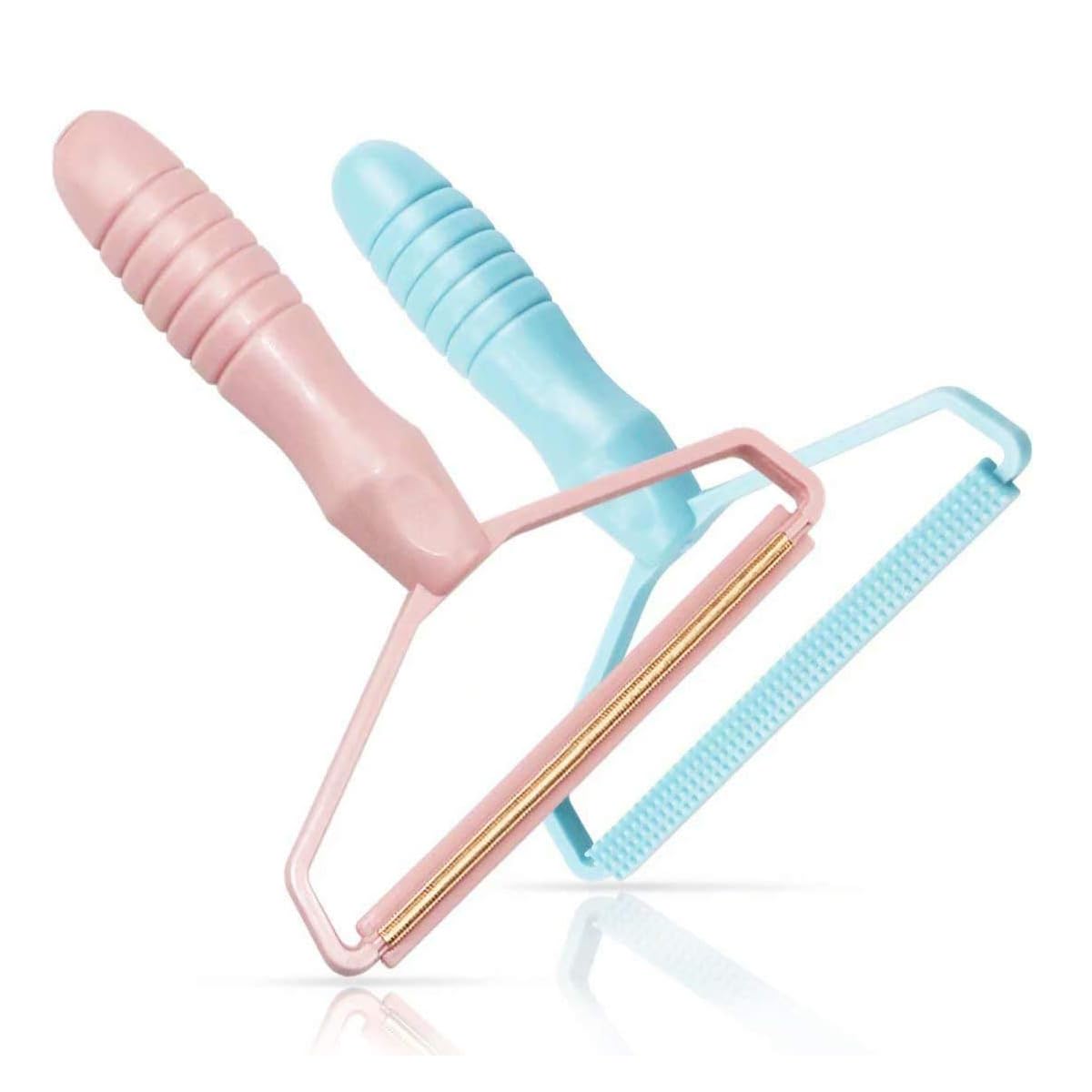 Naplion Lint Remover for Carpet, Pet Hair Remover for Dog and Cat, Plastic Reusable Lint Shaver Roller on Clothes, Pink and Blue 2 Packs