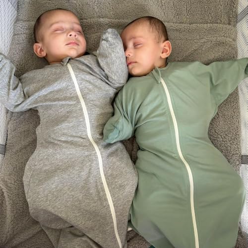Image of ZIGJOY 1.0 TOG Cotton Baby Sleep Sack with Shark-Fin Sleeves, 3-6 Months
