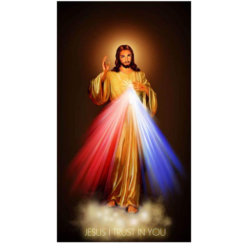 Xiongda Divine Mercy Image Love Jesus Christ Motivational Art Print Poster Home Wall Decor Print On Canvas-20X40 Inch No Frame