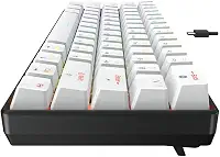 Teclado Mecânico Gamer 60% Force One Atlas, 63 Teclas, Switch Huano Red, RGB Customizável, Layout ANSI US, Compacto e Silencioso – Ideal para Jogos FPS, Setup Clean e Alta Performance