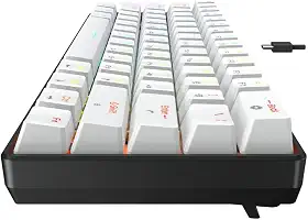 Teclado Mecânico Gamer 60% Force One Atlas, 63 Teclas, Switch Huano Red, RGB Customizável, Layout ANSI US, Compacto e Silencioso – Ideal para Jogos FPS, Setup Clean e Alta Performance