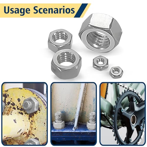 150pcs sae hex nuts assortment kit440 632 832 1024 1032 1224 14-20 516-18 38-16 12-13 hardware nuts sets304 stainless steel