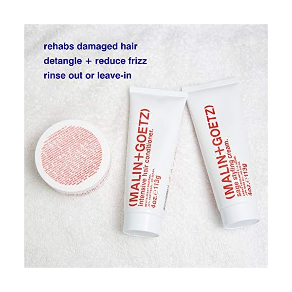 Malin + Goetz Intensive Hair Conditioner, creates softer, smoother hair. Helps strengthen dry damaged hair, works with all hair and skin types, vegan and cruelty-free 4 Fl Oz