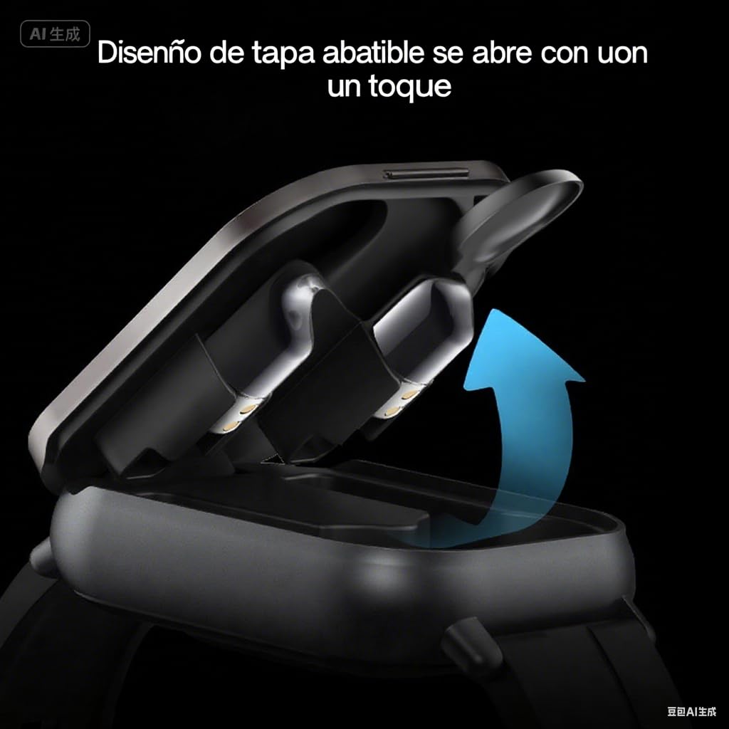 Smartwatch con Auriculares Integrados - 2 en 1 Reloj Inteligente Deportivo, Pantalla 2.01", Monitor de Salud y Deporte para iOS y Android (Negro)
