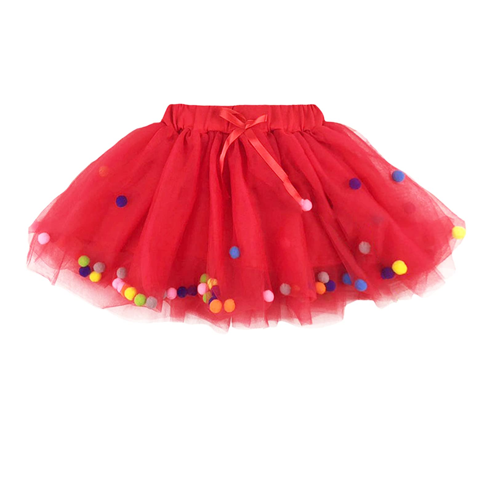 YOHA Baby Girls Tutu Dress Pom Pom Balls Soft Tulle Tutu Dress for Toddler Girls