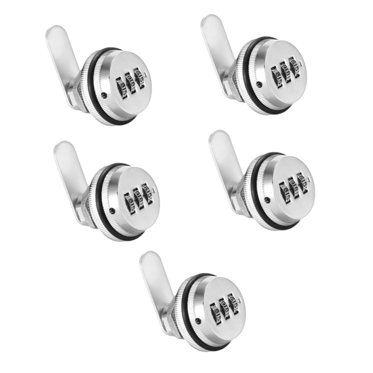 Serrure à combinaison SHINEOFI : lot de 5 verrous robustes à chiffres pour armoire