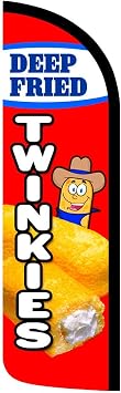 Deep Fried Twinkies Premium Windless Polyknit Feather Flag 3 x 11.5 feet