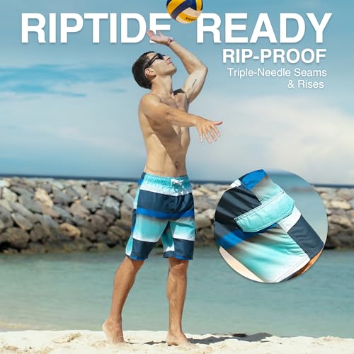 Image of Kanu Surf Men's Big Viper Extended Size Stripe Swim Trunk