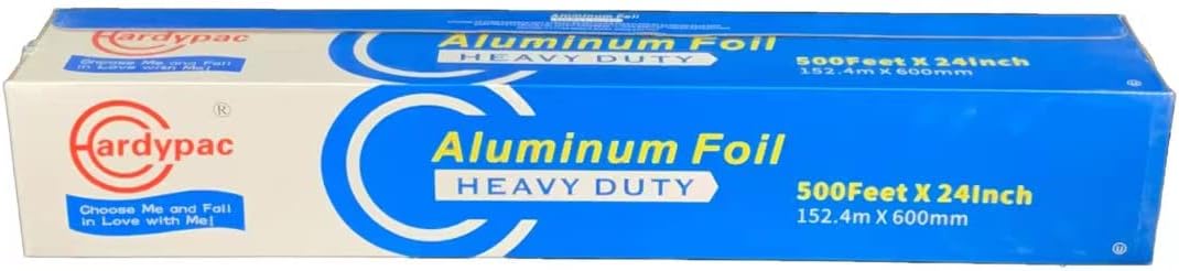Hardypac Heavy Duty Aluminum Foil Roll, 24" Width x 500' Length