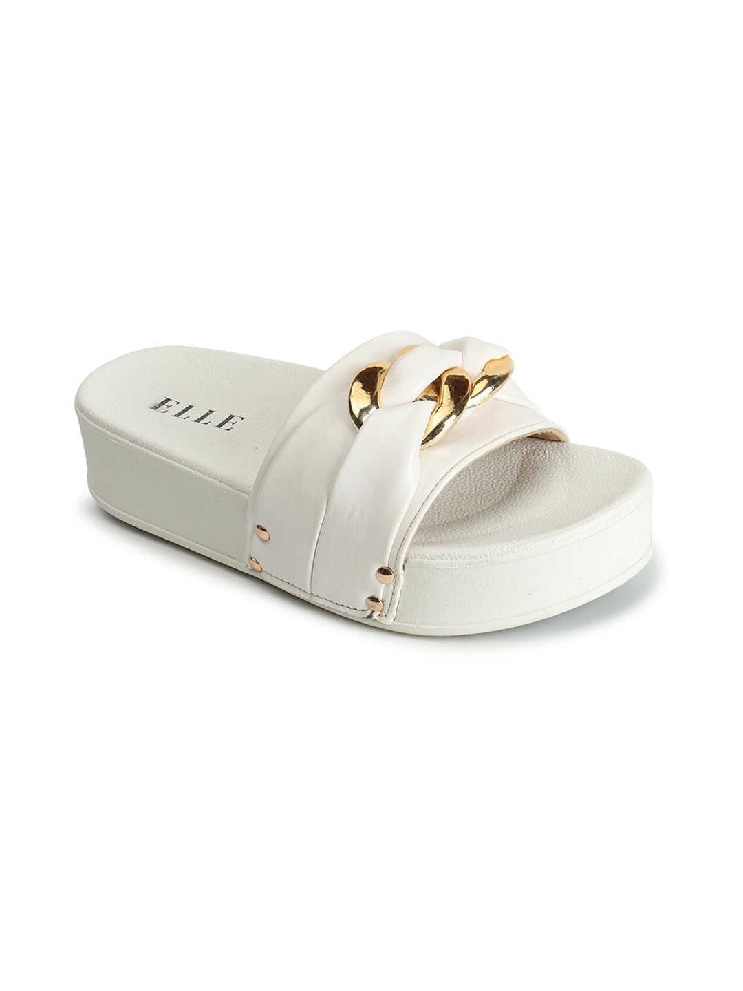 elle Women's Platform heel Slide Sandals with Buckle Detail-picture-15
